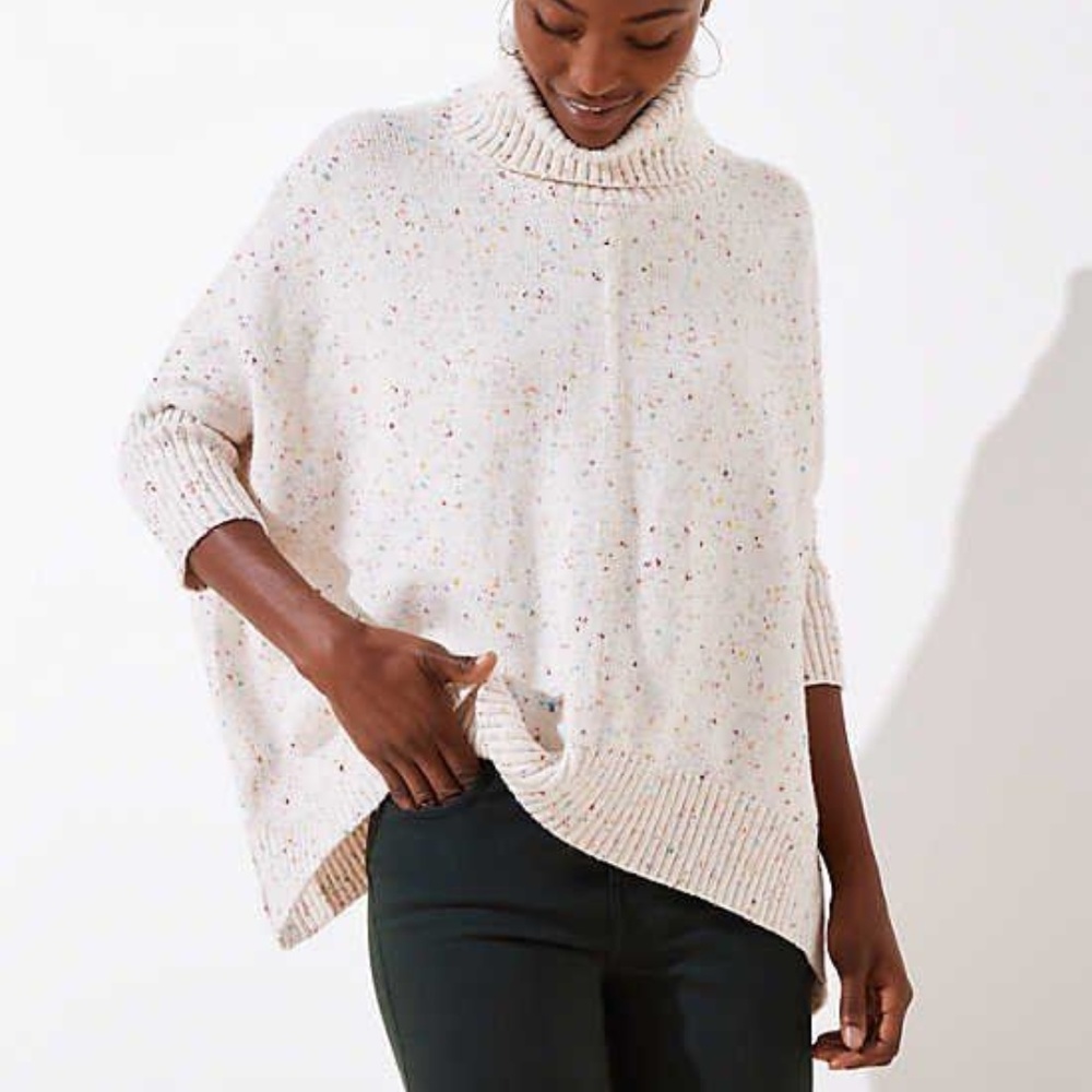 Loft colored fleck turtleneck sweater